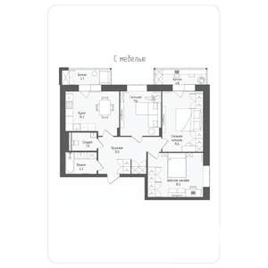 3-к квартира, вторичка, 80м2, 6/18 этаж