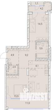 3-к квартира, вторичка, 90м2, 5/25 этаж