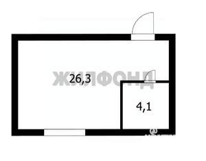 1-к квартира, вторичка, 30м2, 3/3 этаж
