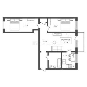3-к квартира, вторичка, 51м2, 4/5 этаж