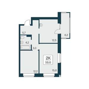2-к квартира, вторичка, 60м2, 10/11 этаж