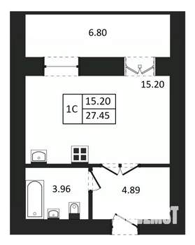 Студия квартира, вторичка, 27м2, 2/12 этаж