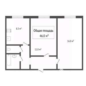 2-к квартира, вторичка, 50м2, 3/9 этаж