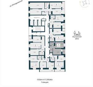 1-к квартира, вторичка, 39м2, 13/25 этаж