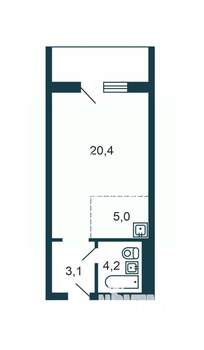 Студия квартира, вторичка, 33м2, 1/10 этаж