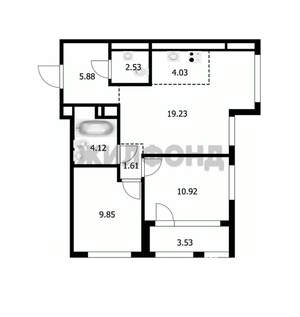3-к квартира, вторичка, 62м2, 9/30 этаж