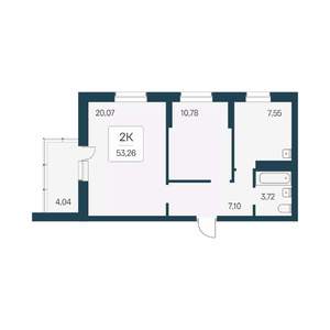 2-к квартира, вторичка, 53м2, 15/24 этаж