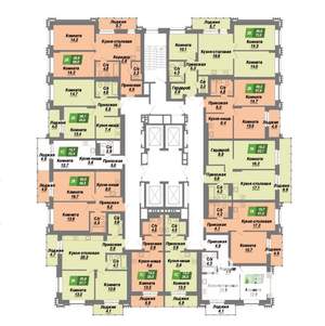 2-к квартира, строящийся дом, 59м2, 16/22 этаж
