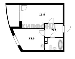 1-к квартира, вторичка, 43м2, 1/25 этаж