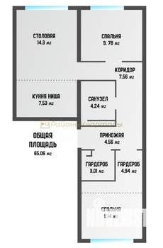 2-к квартира, вторичка, 65м2, 2/9 этаж