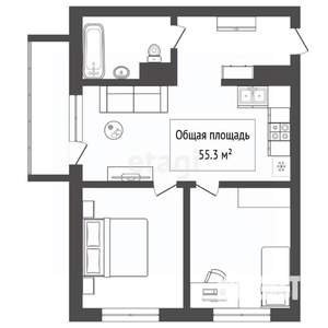 2-к квартира, вторичка, 55м2, 3/11 этаж