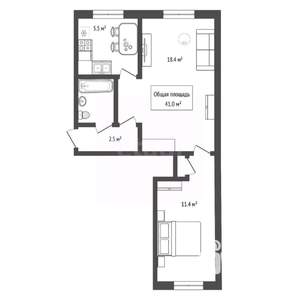 2-к квартира, вторичка, 41м2, 3/5 этаж