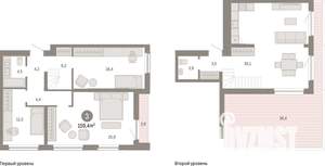 3-к квартира, вторичка, 159м2, 6/7 этаж