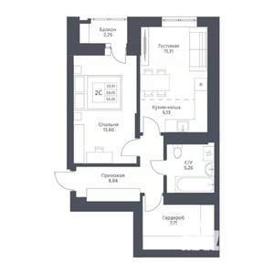 2-к квартира, вторичка, 55м2, 8/24 этаж