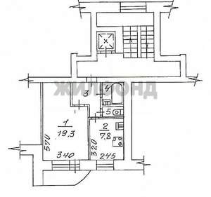 1-к квартира, вторичка, 35м2, 6/9 этаж