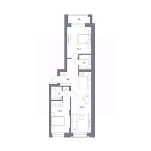 2-к квартира, вторичка, 76м2, 7/25 этаж