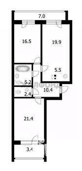 3-к квартира, вторичка, 82м2, 6/14 этаж