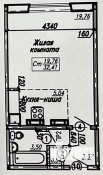 Студия квартира, вторичка, 33м2, 5/10 этаж