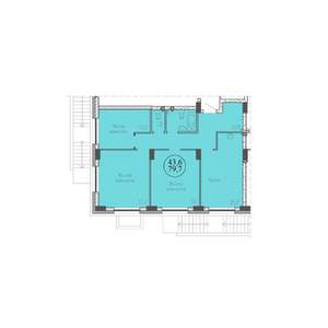 3-к квартира, вторичка, 81м2, 1/22 этаж