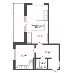 2-к квартира, вторичка, 49м2, 6/20 этаж
