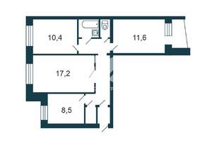 3-к квартира, вторичка, 60м2, 4/9 этаж