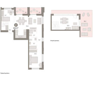 2-к квартира, вторичка, 134м2, 8/17 этаж
