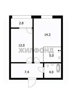 2-к квартира, вторичка, 42м2, 5/9 этаж