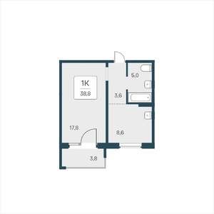 1-к квартира, вторичка, 39м2, 5/18 этаж