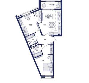 3-к квартира, вторичка, 71м2, 2/14 этаж