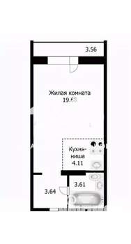 Студия квартира, вторичка, 29м2, 15/17 этаж