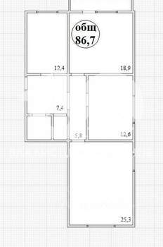 3-к квартира, вторичка, 87м2, 4/10 этаж