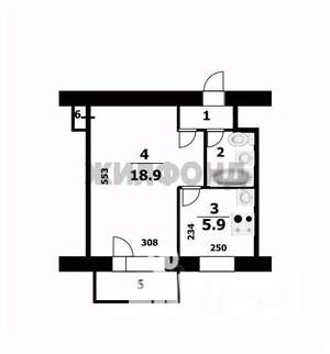1-к квартира, вторичка, 31м2, 3/5 этаж