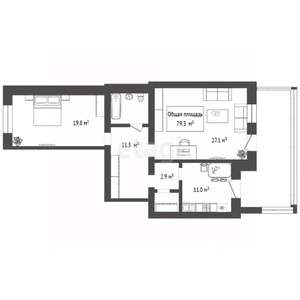 2-к квартира, вторичка, 79м2, 3/10 этаж