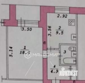 1-к квартира, вторичка, 36м2, 9/9 этаж