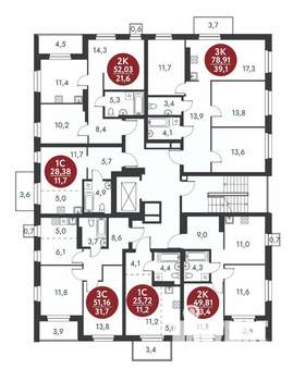 3-к квартира, вторичка, 79м2, 6/10 этаж