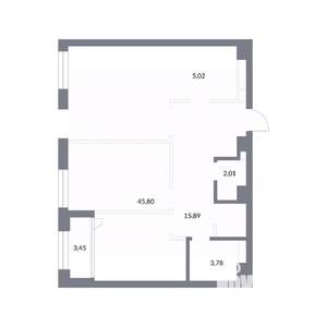 1-к квартира, вторичка, 79м2, 11/25 этаж