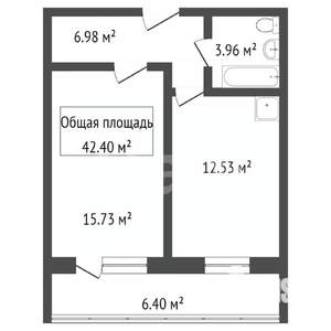 1-к квартира, вторичка, 39м2, 5/12 этаж