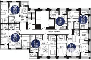 2-к квартира, вторичка, 64м2, 2/20 этаж