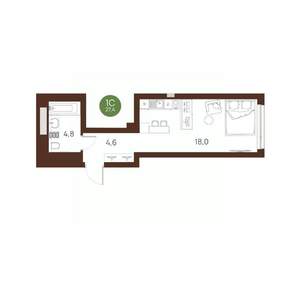 Студия квартира, строящийся дом, 27м2, 3/27 этаж