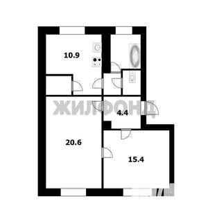 2-к квартира, вторичка, 59м2, 3/6 этаж