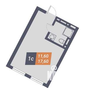 Студия квартира, вторичка, 18м2, 4/8 этаж