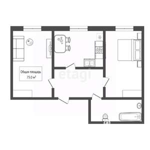 3-к квартира, вторичка, 75м2, 5/5 этаж
