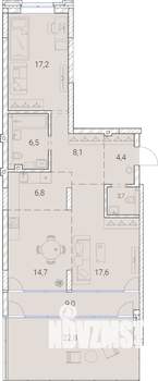 3-к квартира, вторичка, 110м2, 3/25 этаж