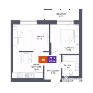 2-к квартира, вторичка, 40м2, 19/25 этаж