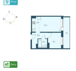 2-к квартира, вторичка, 39м2, 11/17 этаж