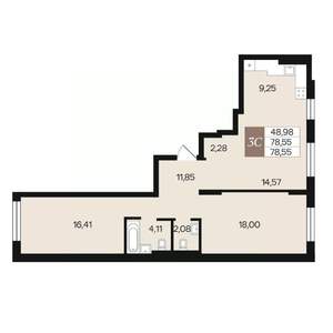 3-к квартира, вторичка, 79м2, 5/10 этаж