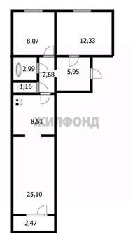 3-к квартира, вторичка, 58м2, 9/10 этаж