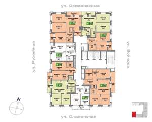 2-к квартира, строящийся дом, 43м2, 17/23 этаж