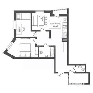 3-к квартира, вторичка, 67м2, 7/27 этаж