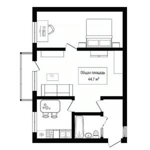 2-к квартира, вторичка, 45м2, 5/5 этаж